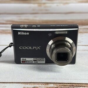 Nikon COOLPIX S610 10.0MP Digital Camera Black Parts Repair Lens Error + Battery